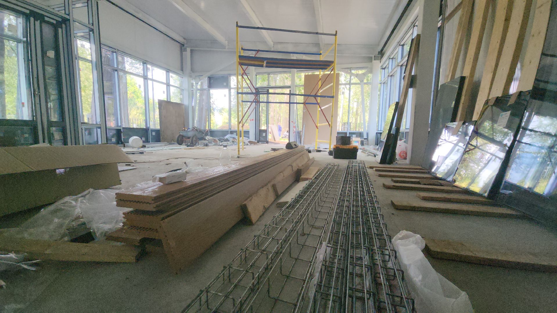 павильон для проведения мастер-классов, Парк Киово, Лобня, Строительство,