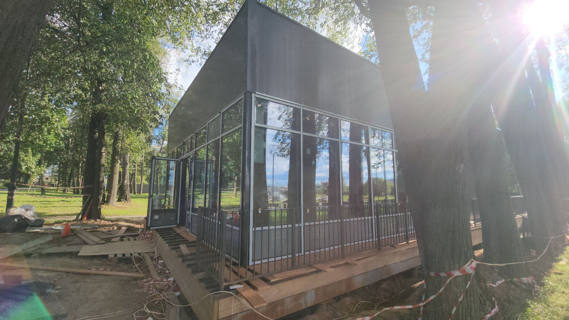 павильон для проведения мастер-классов, Парк Киово, Лобня, Строительство,