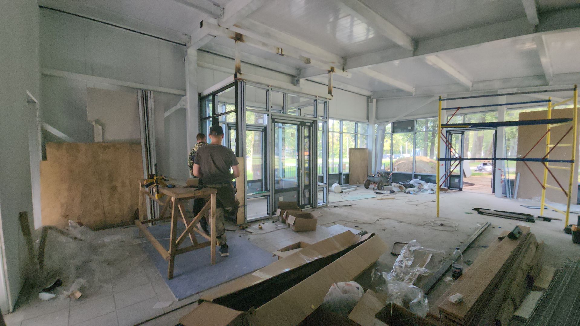 павильон для проведения мастер-классов, Парк Киово, Лобня, Строительство,