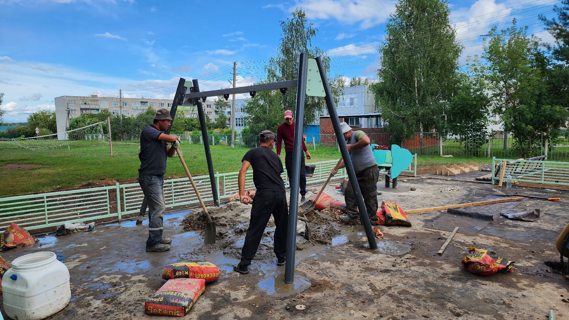 кашира, кокино, новая детская площадка, благоустройство, детский игровой комплекс,