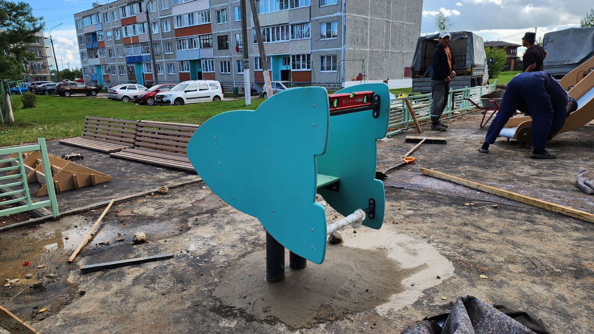 кашира, кокино, новая детская площадка, благоустройство, детский игровой комплекс,