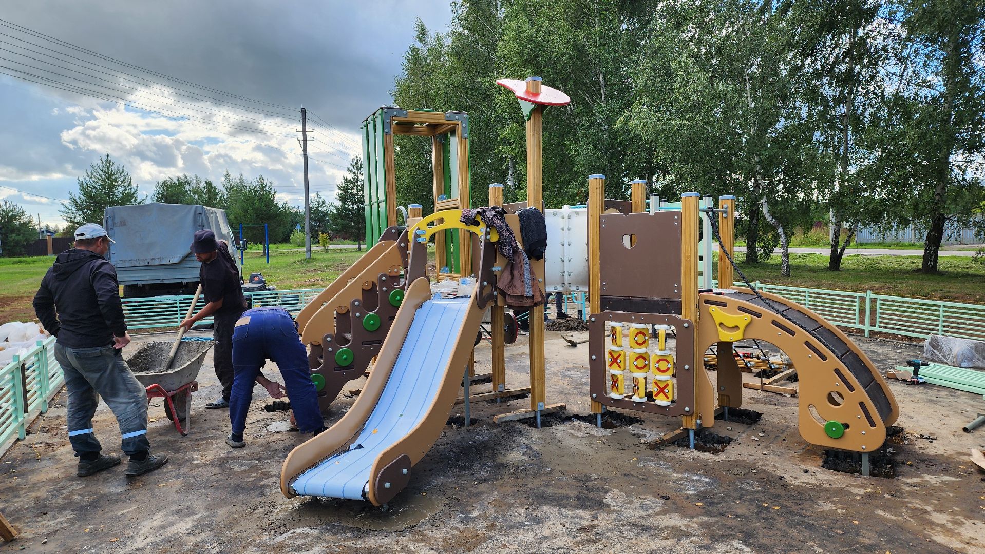 кашира, кокино, новая детская площадка, благоустройство, детский игровой комплекс,