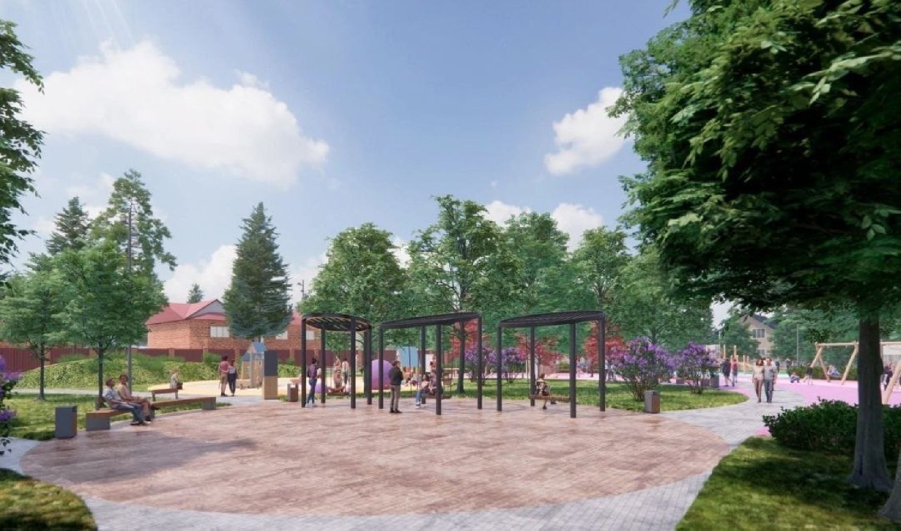 благоуйстройство, орехово-зуевский округ, куровское, Детский сквер,