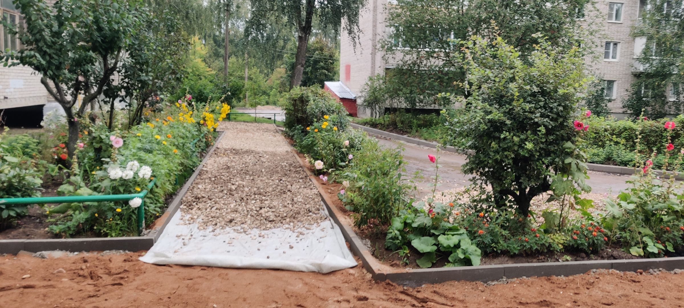 красноармейск, городской округ пушкинский, комплексное благоустройство двора, новые тротуары,