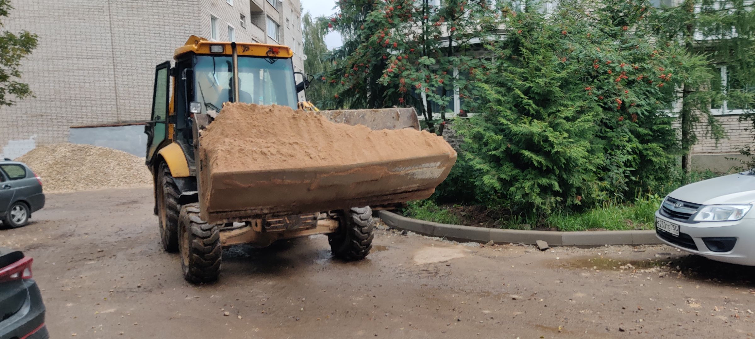 красноармейск, городской округ пушкинский, комплексное благоустройство двора, новые тротуары,