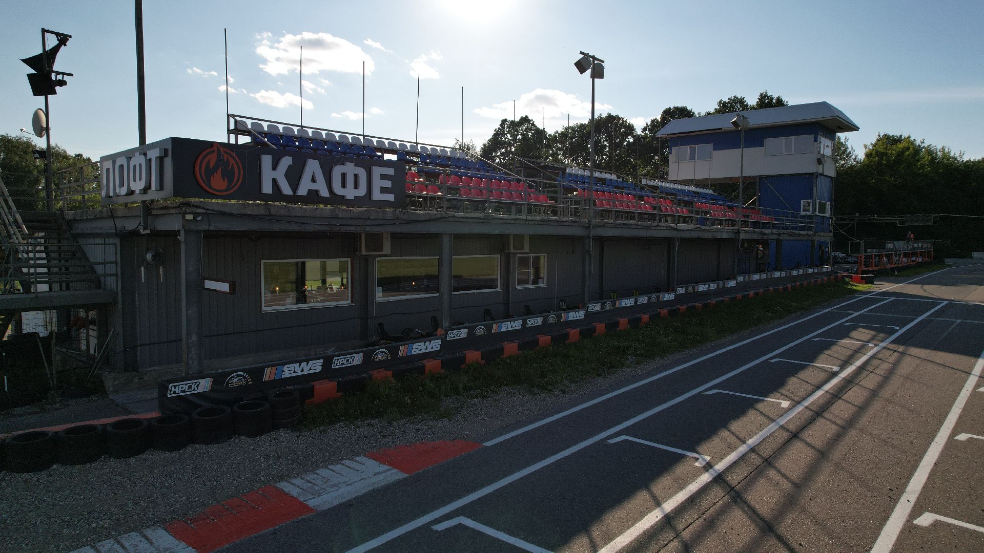 видео с коптера, трасса, картинг,