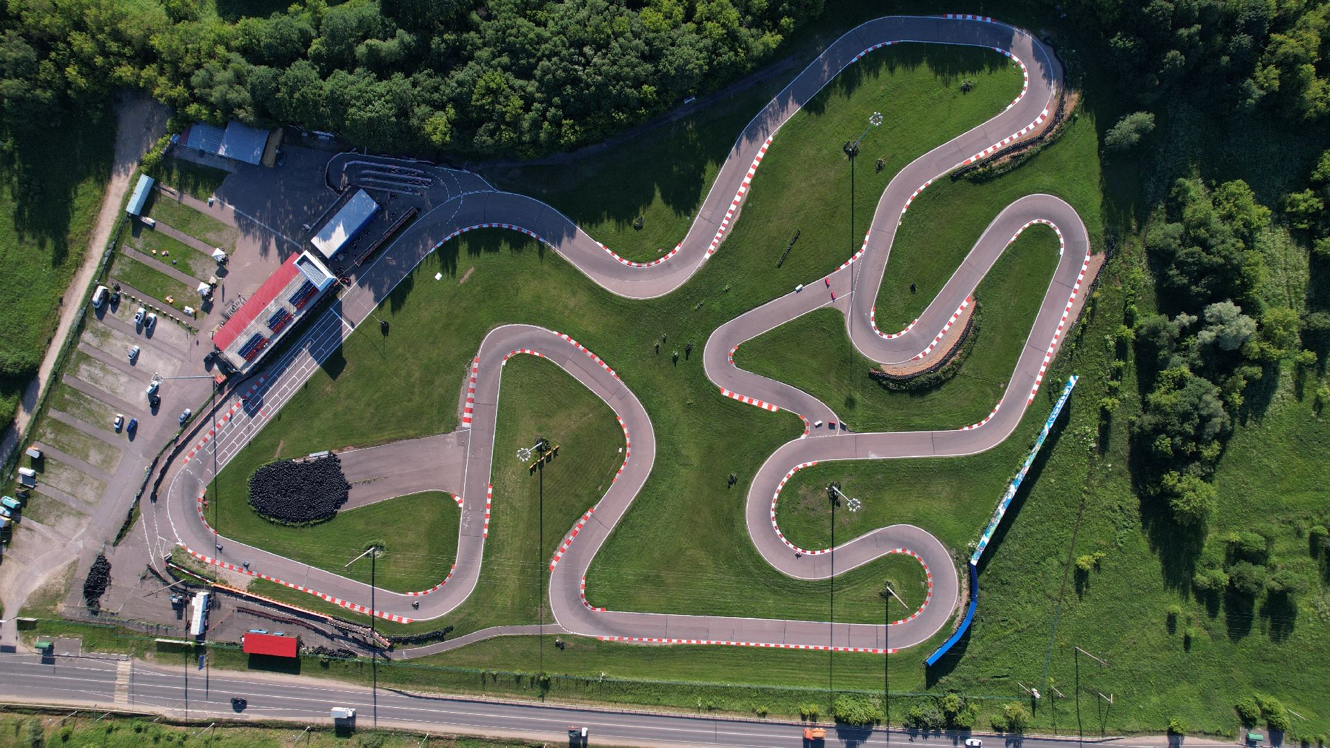 видео с коптера, трасса, картинг,