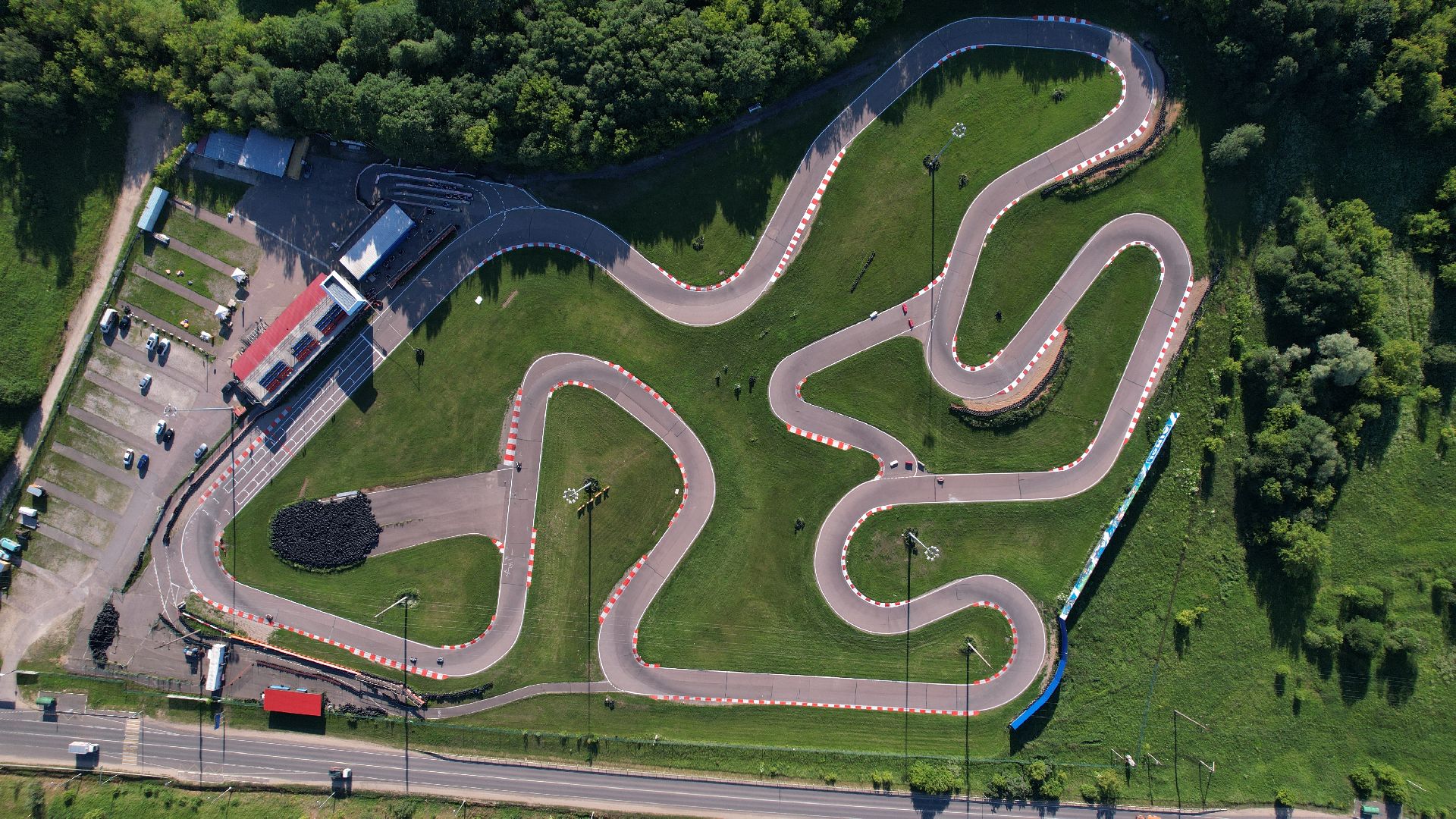 видео с коптера, трасса, картинг,