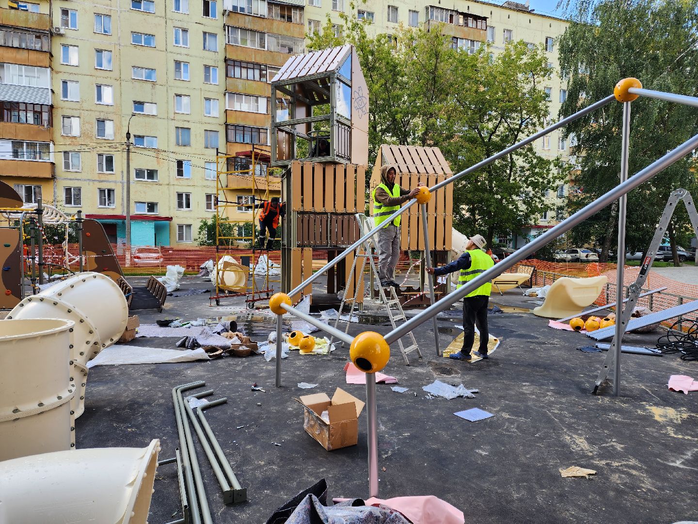 раменское, благоустройство, детская площадка на Гурьева 9,