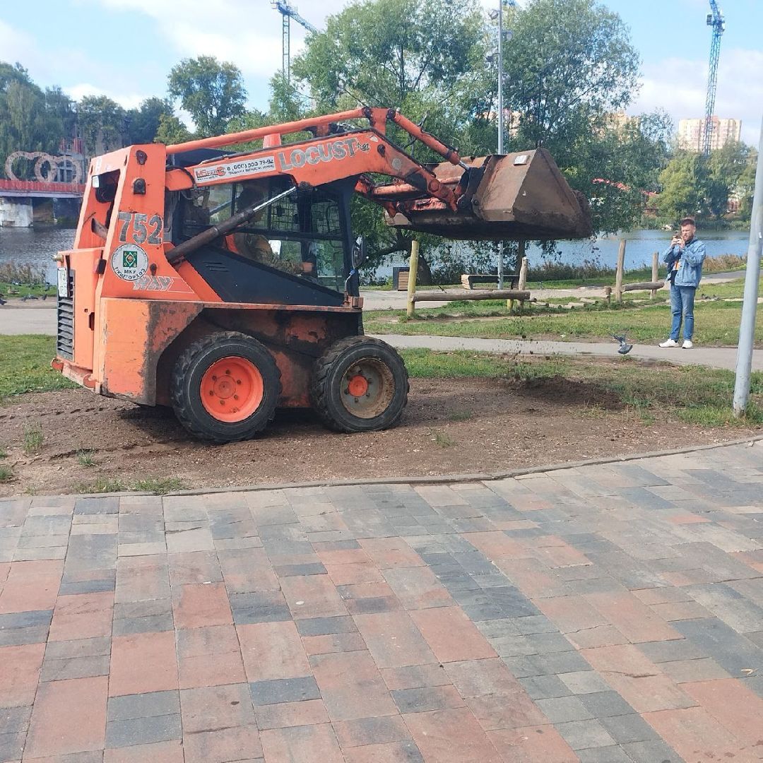 пушкино, газон, благоустройство, река,