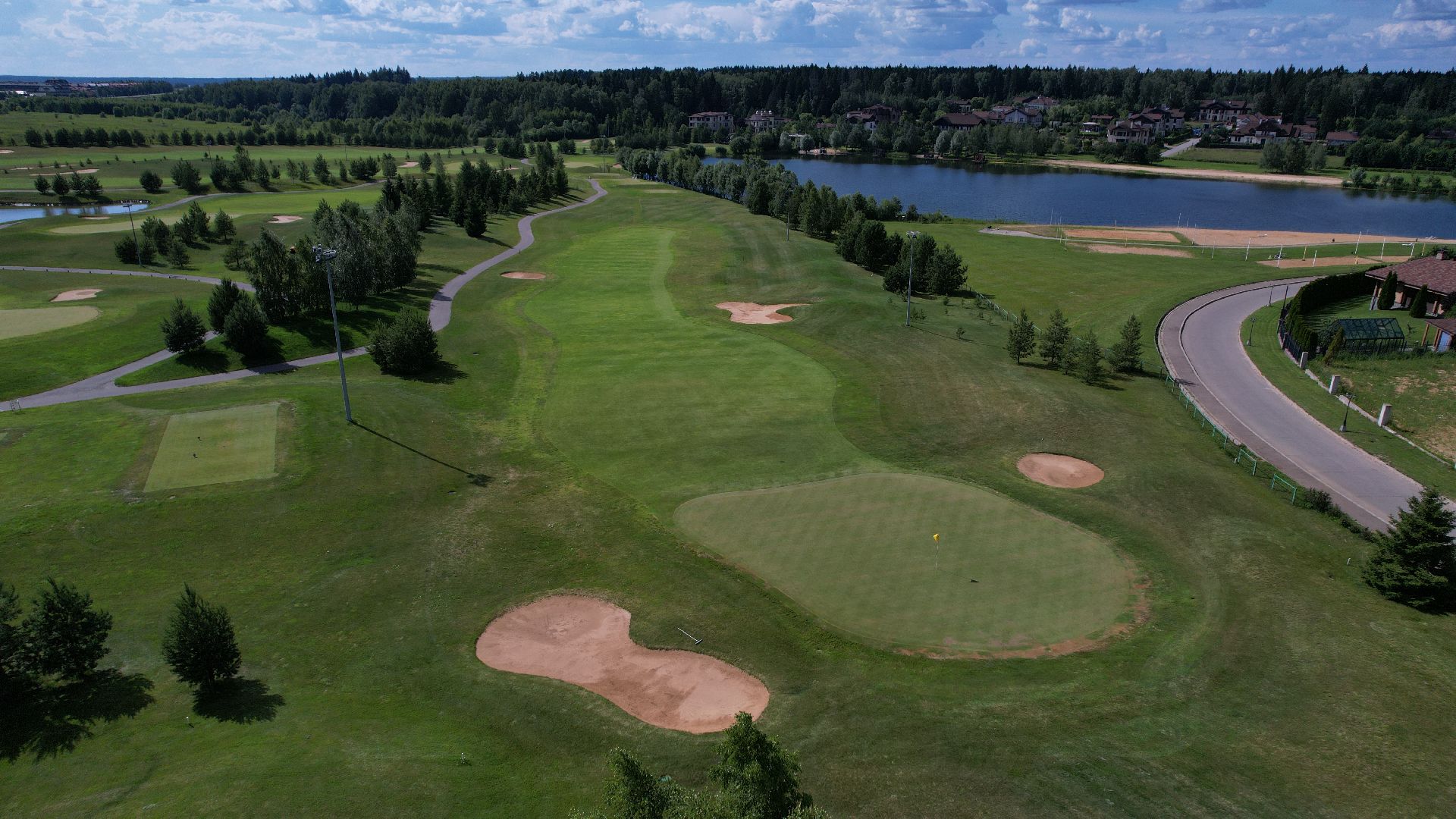 видео с коптера, гольф, дмитров,