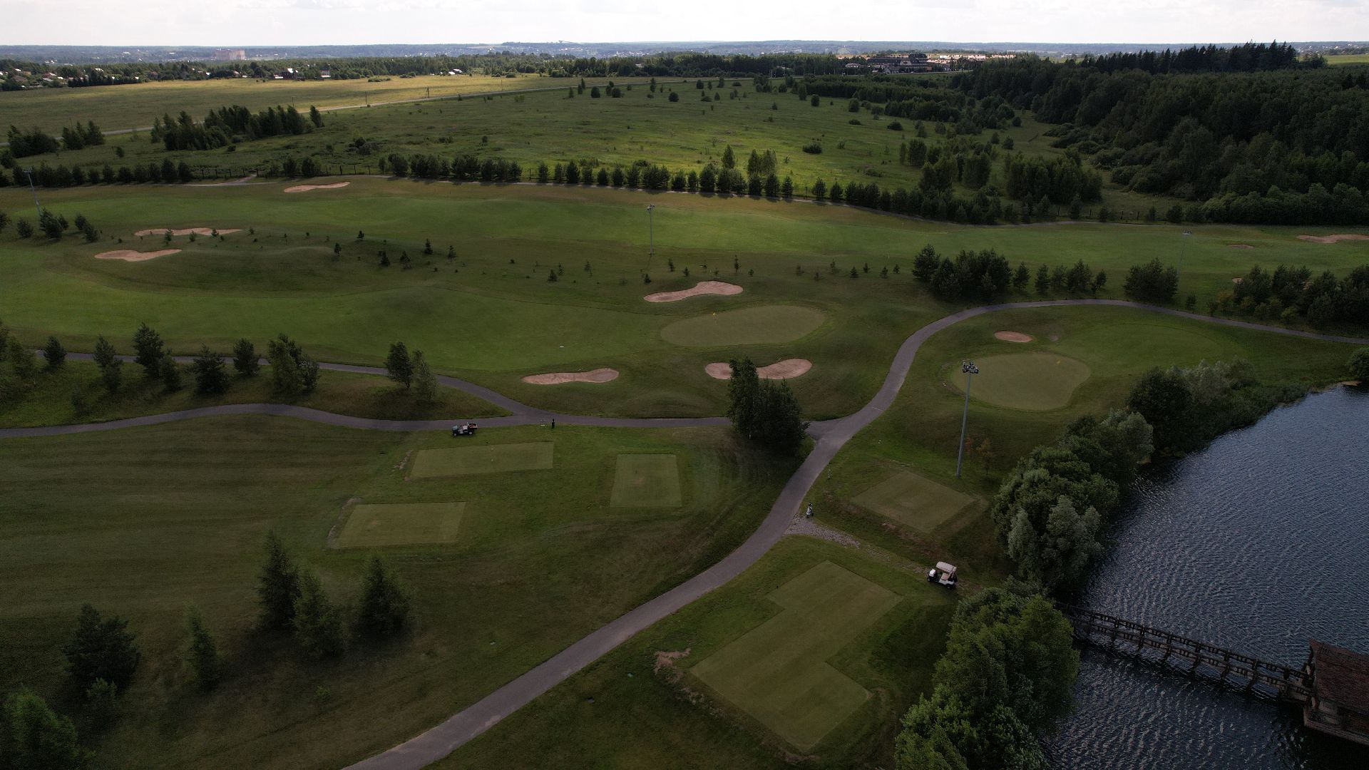 видео с коптера, гольф, дмитров,