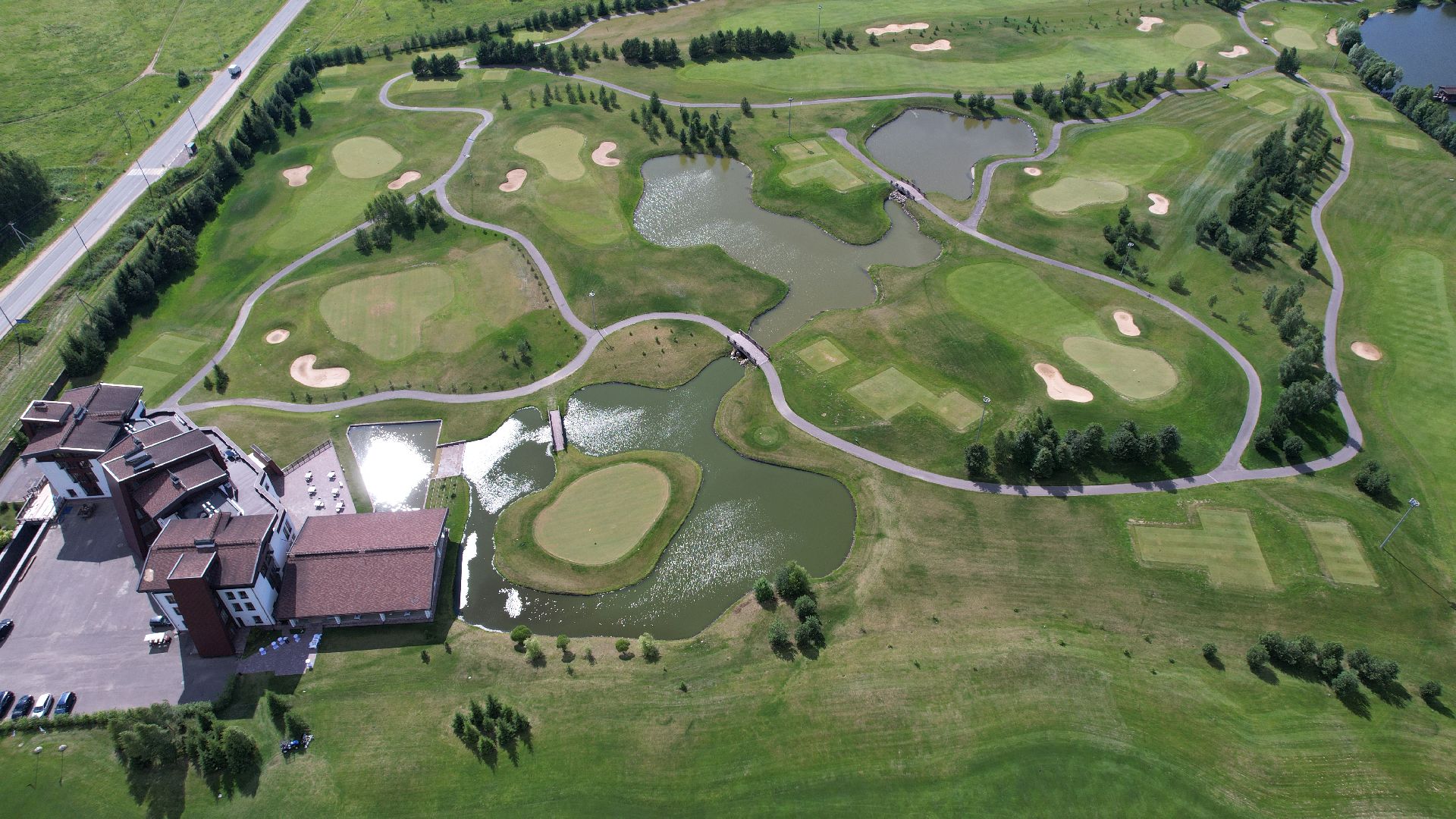 видео с коптера, гольф, дмитров,