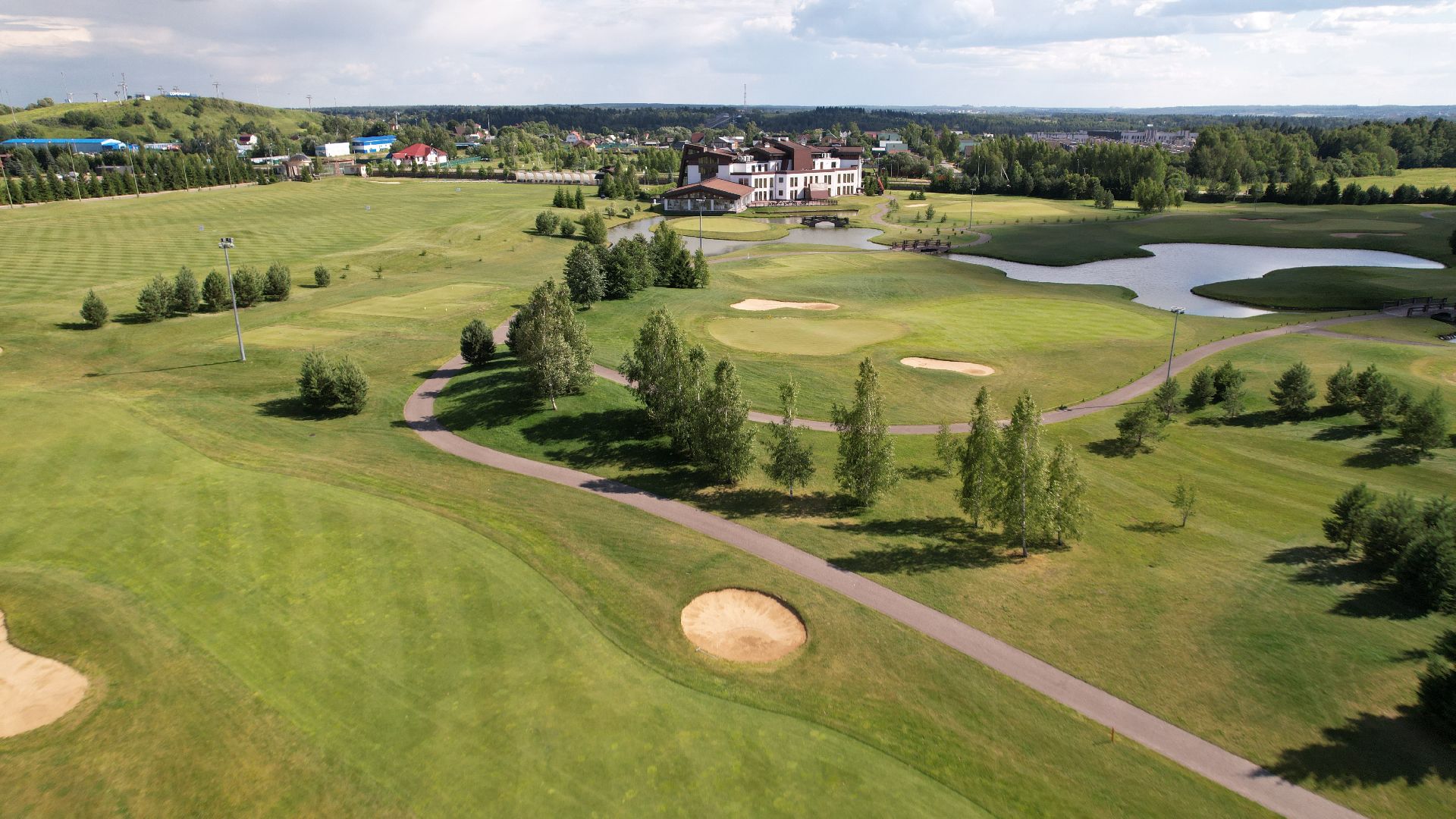 видео с коптера, гольф, дмитров,