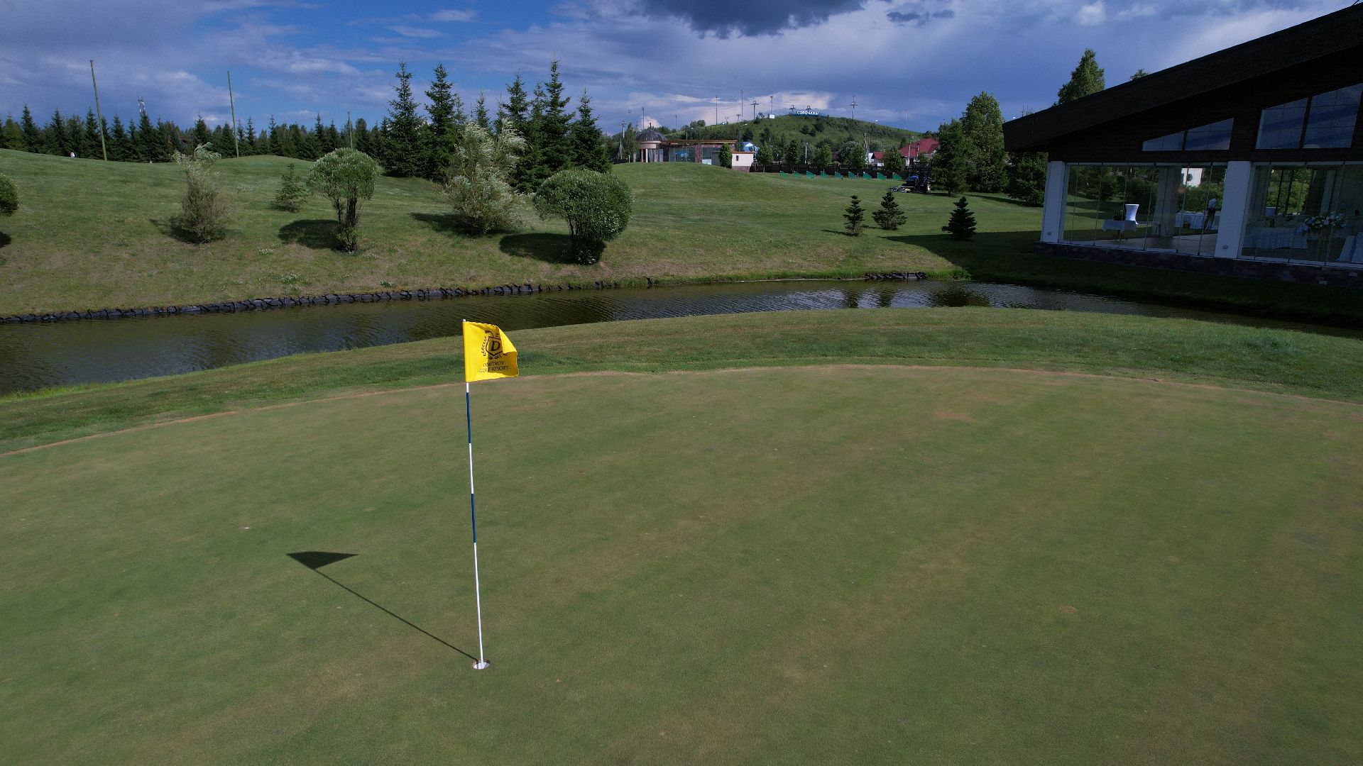 видео с коптера, гольф, дмитров,