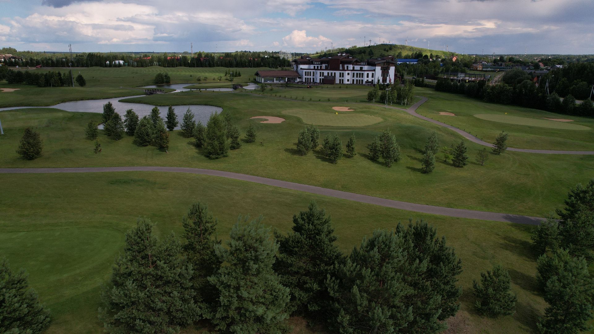 видео с коптера, гольф, дмитров,