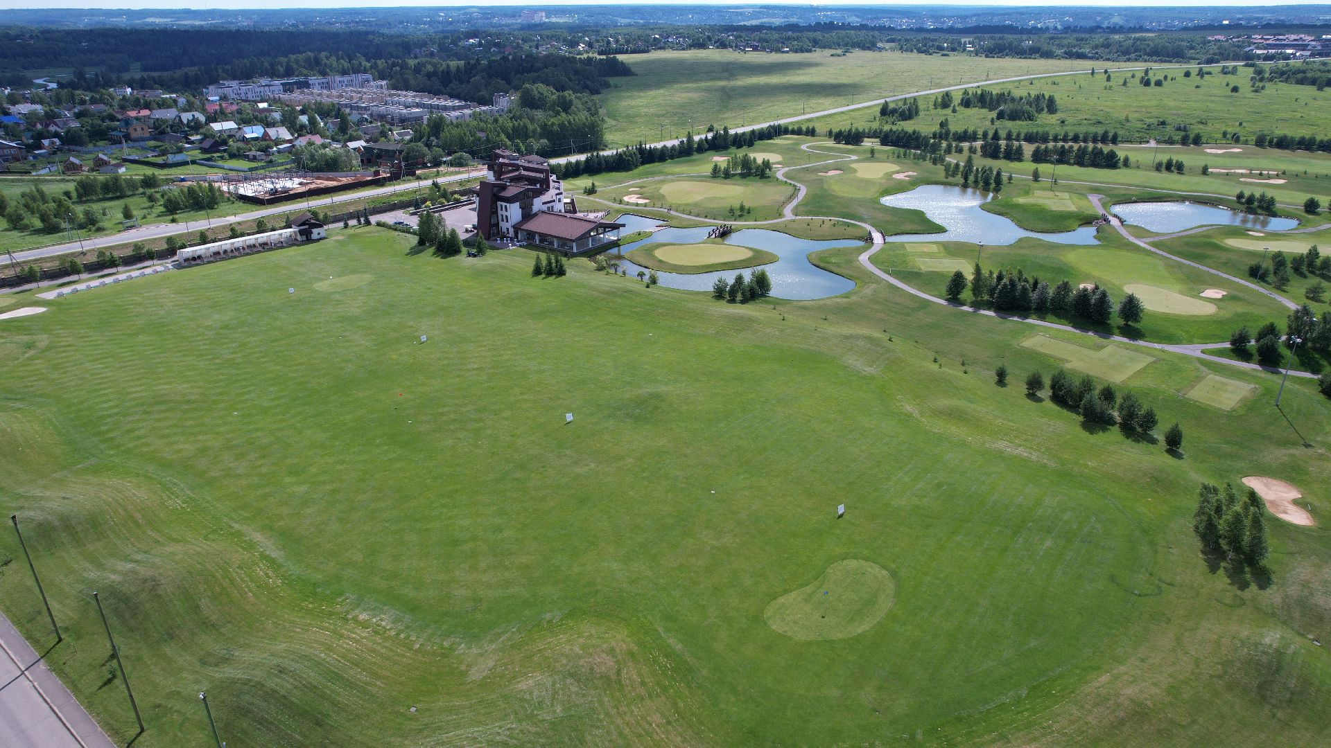 видео с коптера, гольф, дмитров,