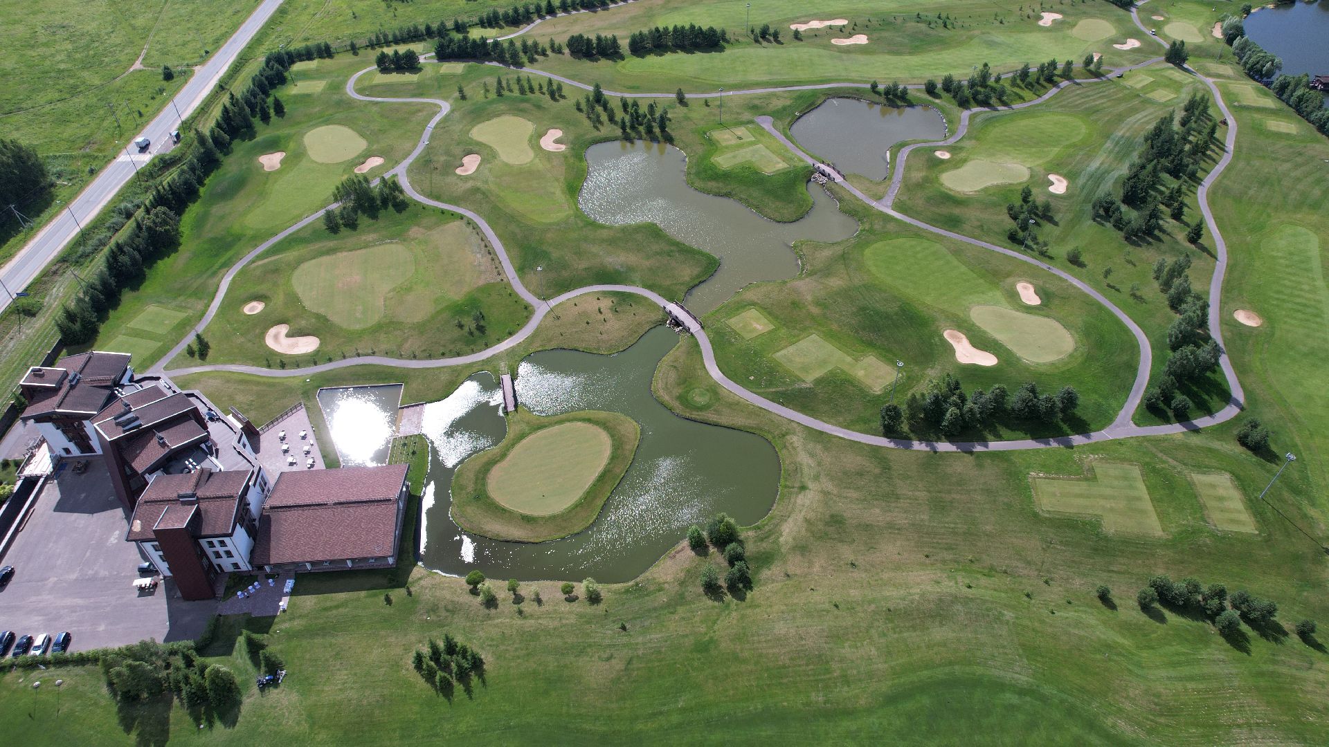 видео с коптера, гольф, дмитров,