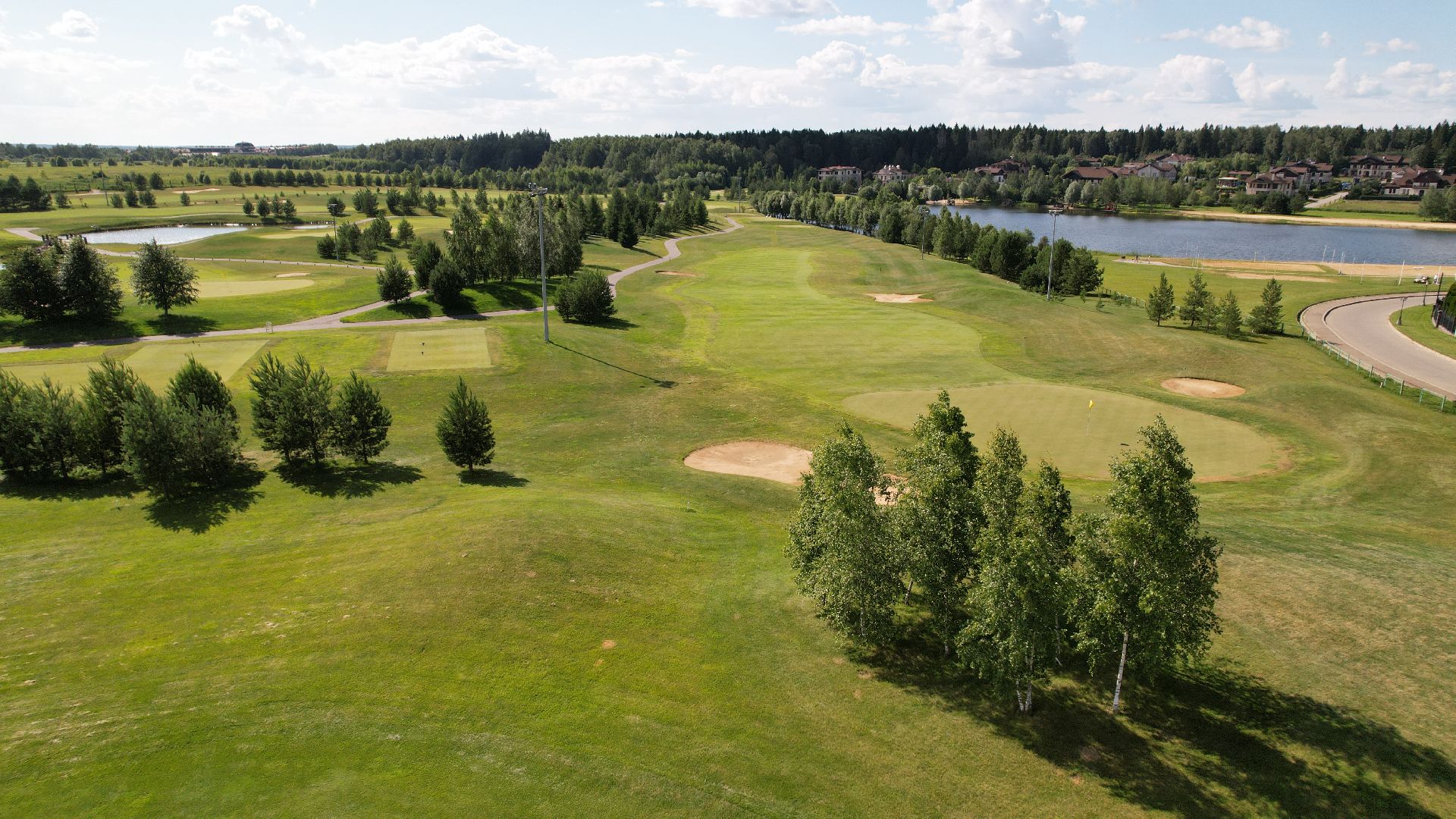 видео с коптера, гольф, дмитров,