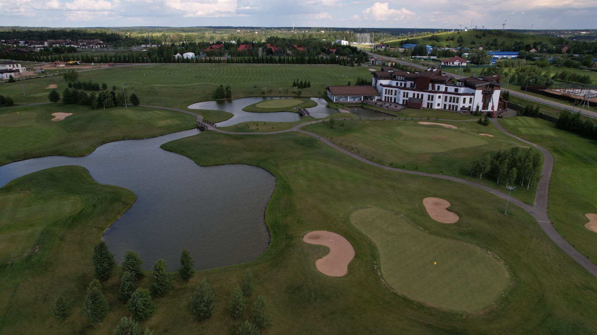 видео с коптера, гольф, дмитров,