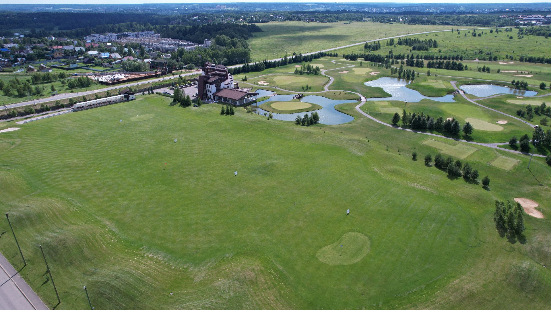 видео с коптера, гольф, дмитров,