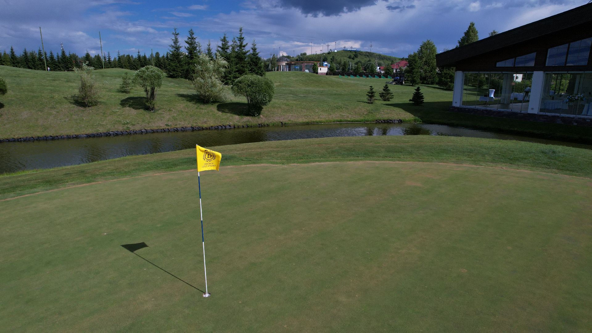 видео с коптера, гольф, дмитров,