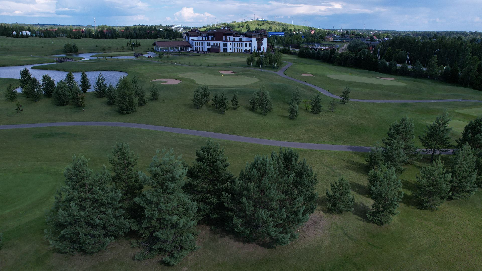 видео с коптера, гольф, дмитров,