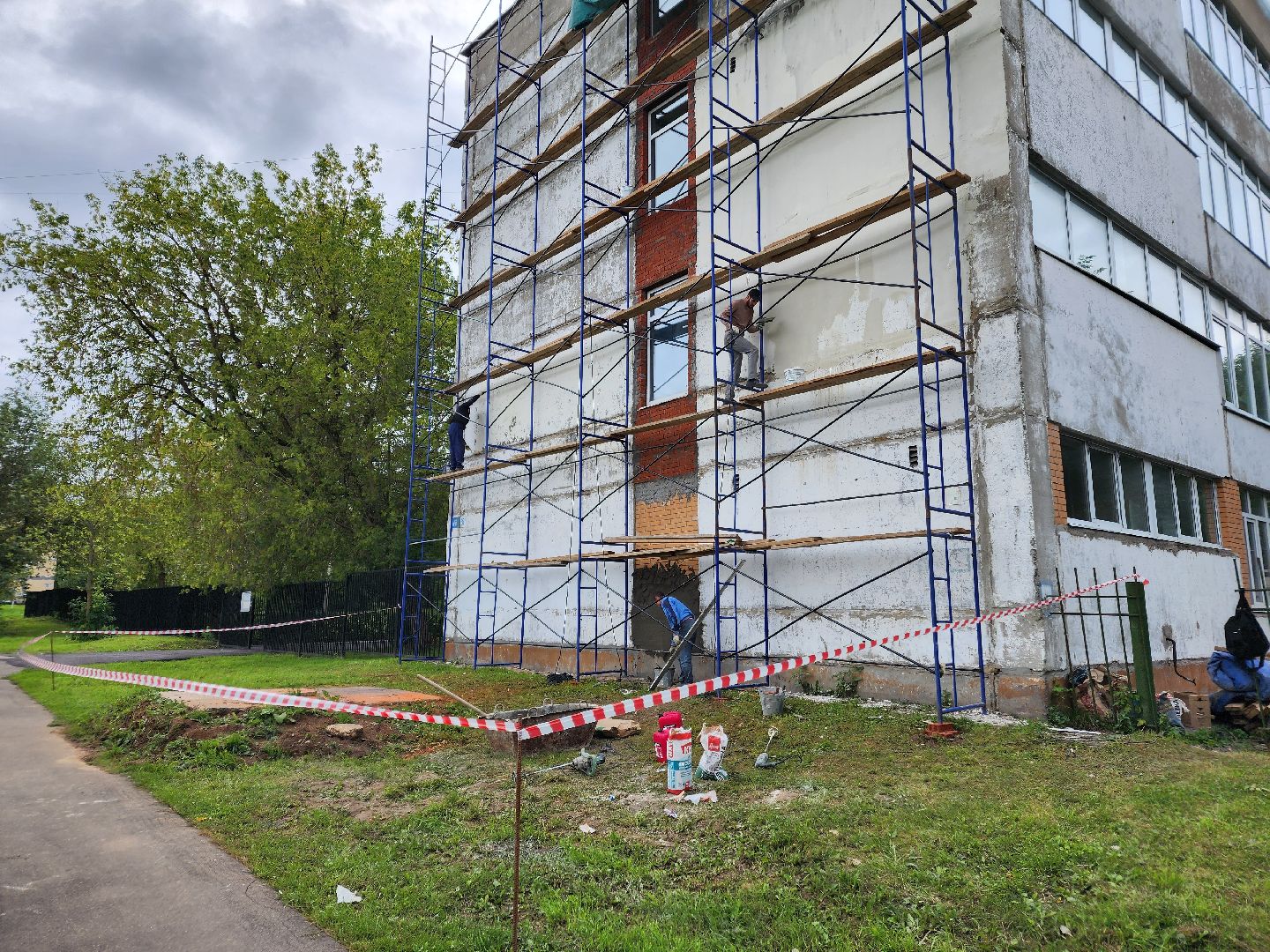 Чехов, школа 8, ремонт фасада, утепление, гидроизоляция, муниципальная программа Образование,герметизация швов,