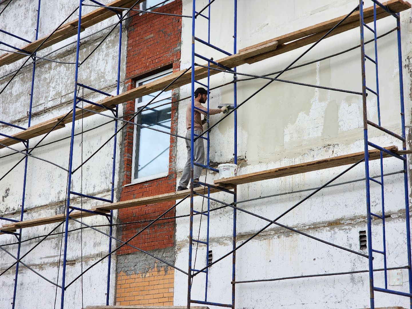 Чехов, школа 8, ремонт фасада, утепление, гидроизоляция, муниципальная программа Образование,герметизация швов,