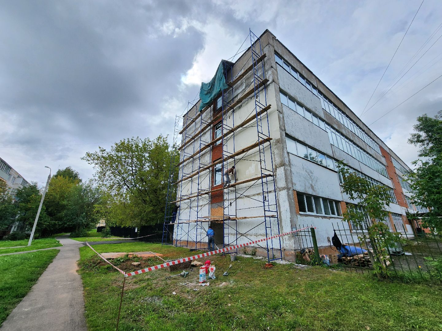 Чехов, школа 8, ремонт фасада, утепление, гидроизоляция, муниципальная программа Образование,герметизация швов,