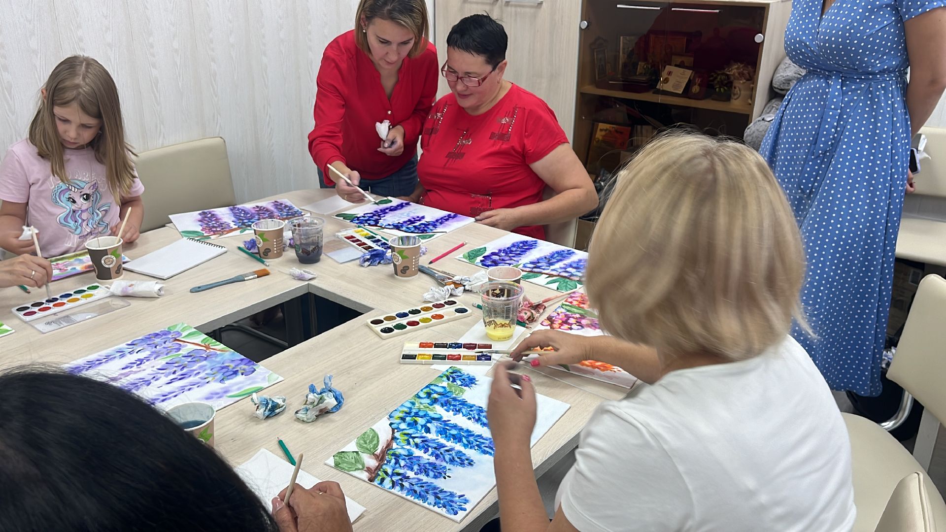 женский клуб, рисование, акварель,