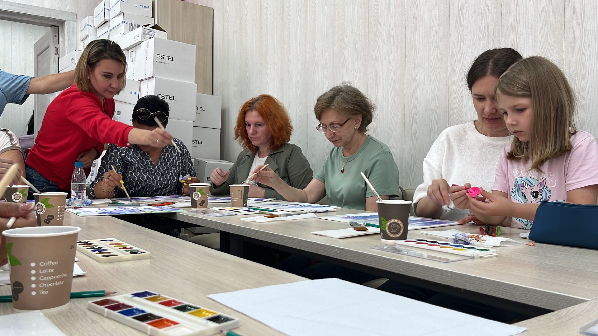 женский клуб, рисование, акварель,