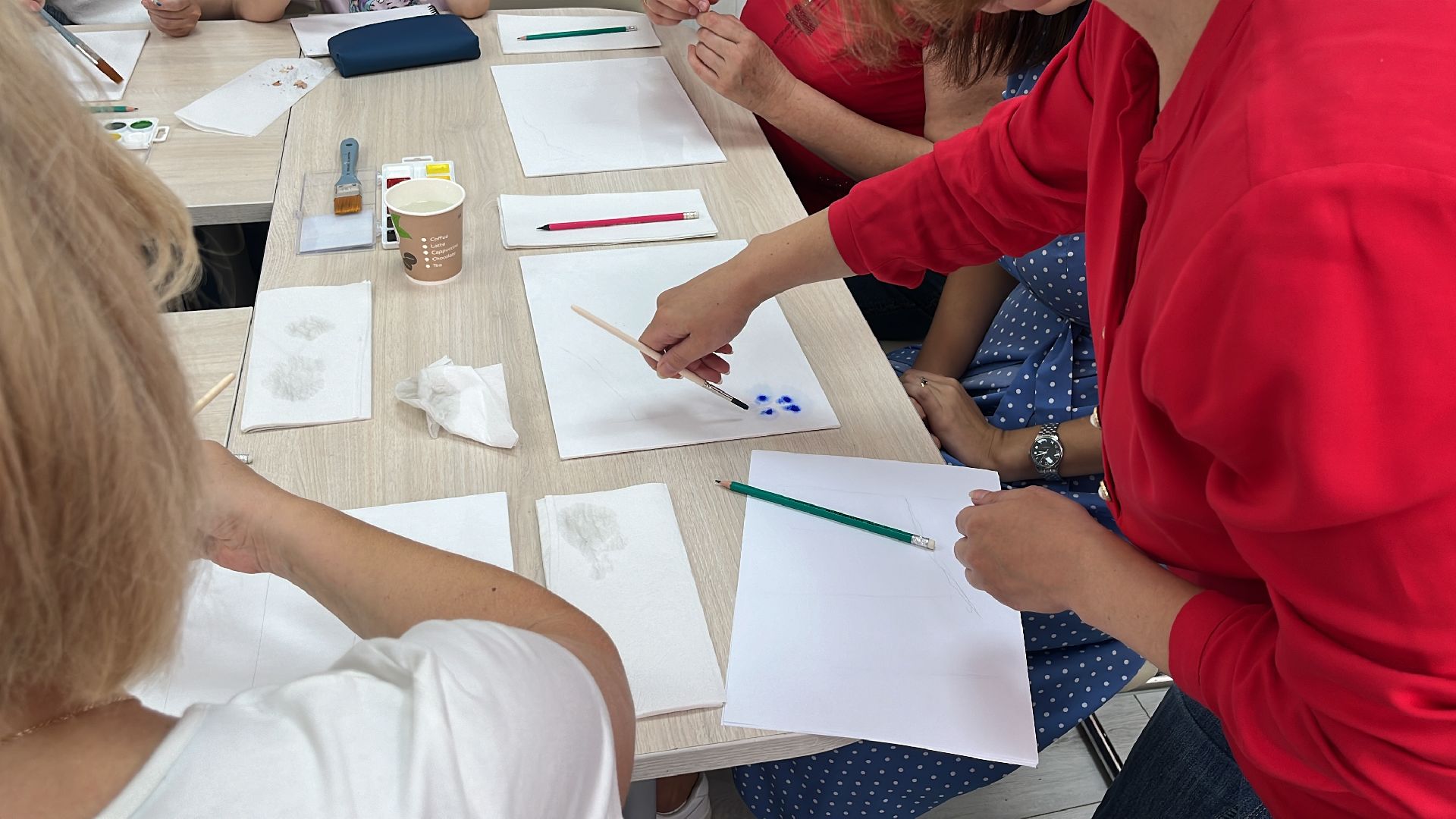 женский клуб, рисование, акварель,