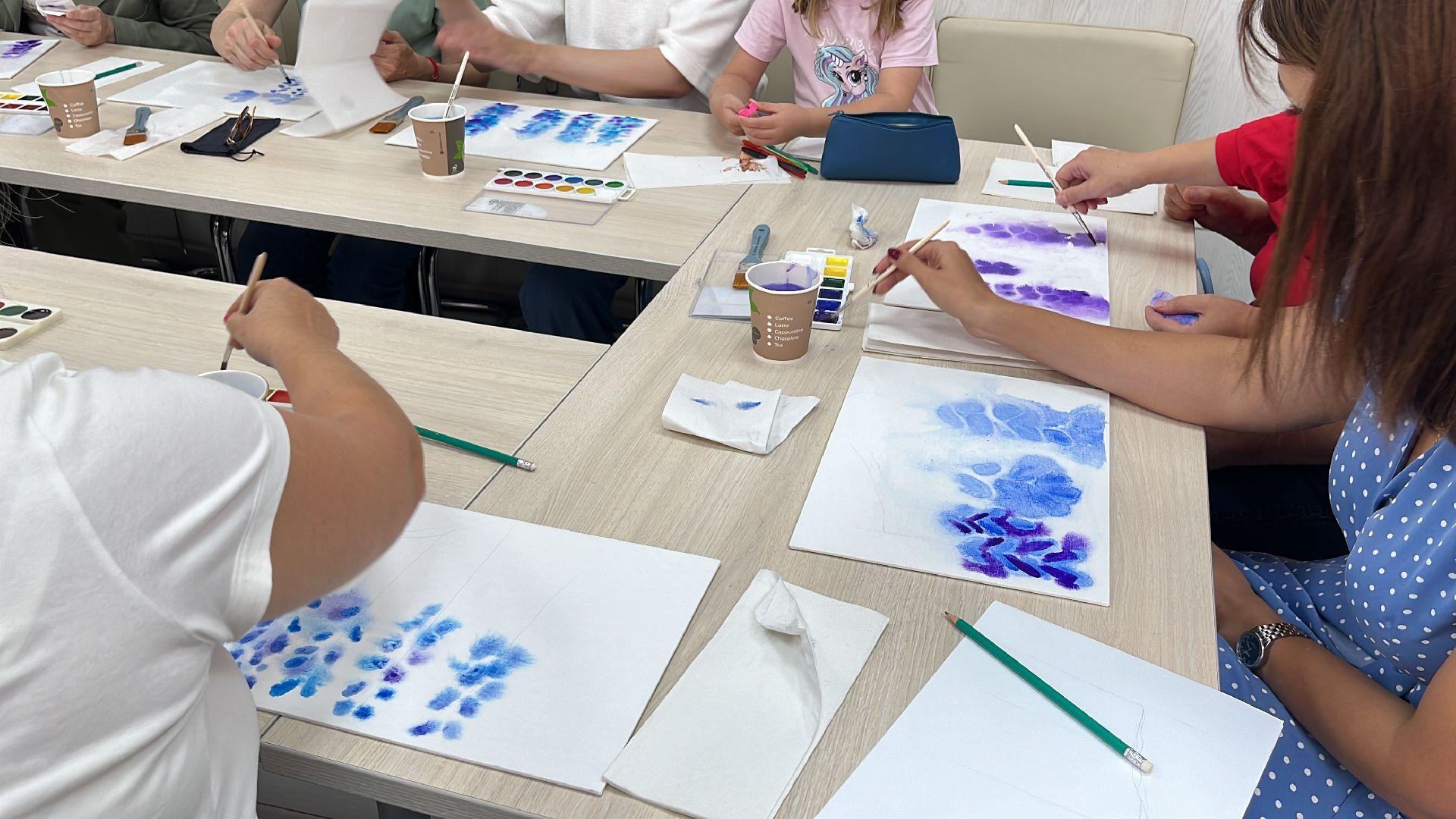 женский клуб, рисование, акварель,