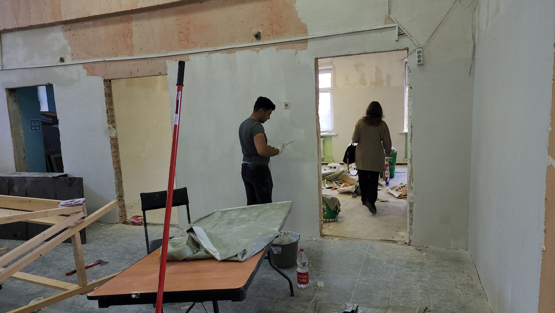 серпухов, поселок авангард, ремонт центра досуга, ремонт кровли, ремонт отмостки,