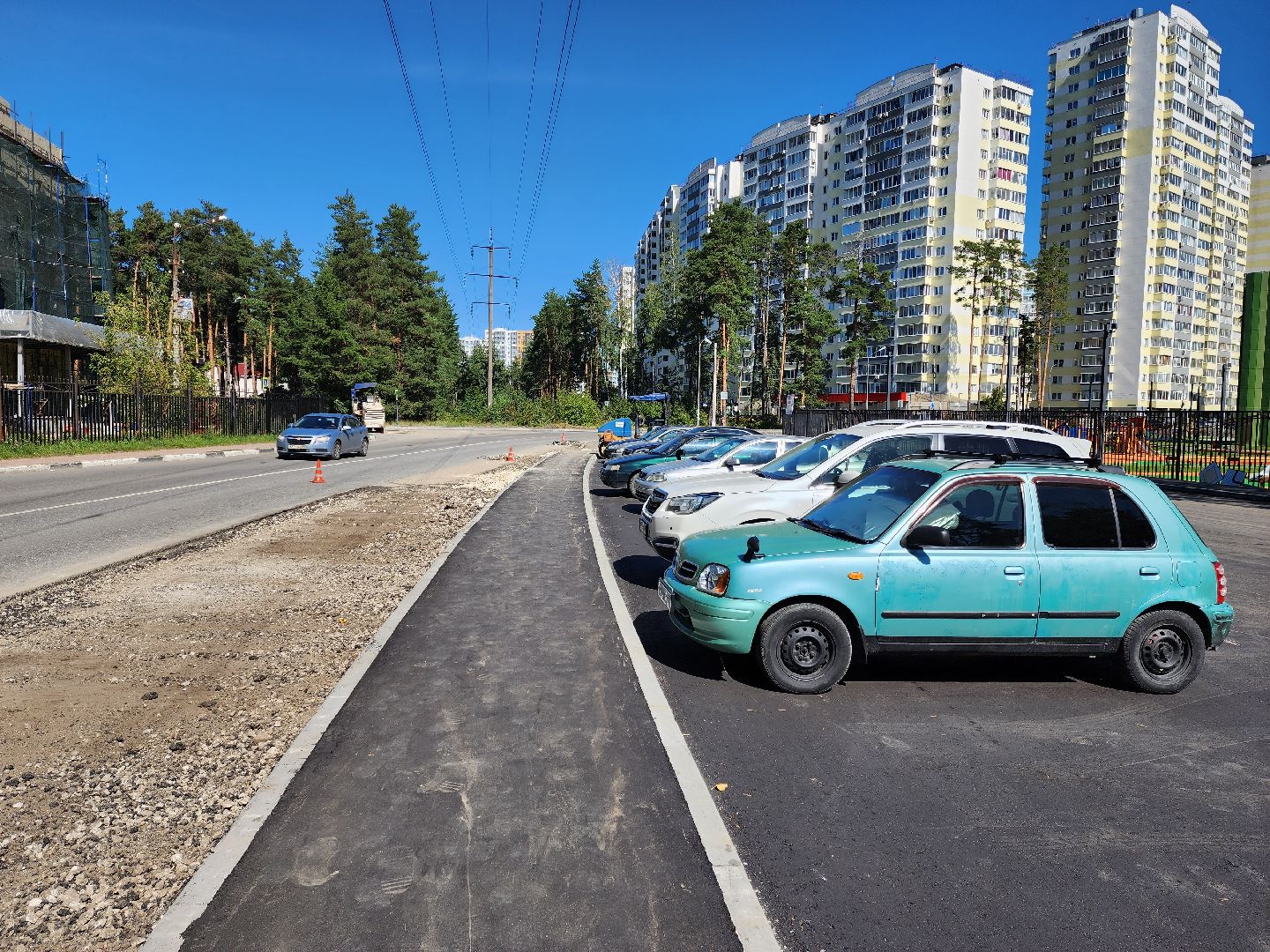 раменское, дороги, тротуар к новой школе на улице Высоковольтной,