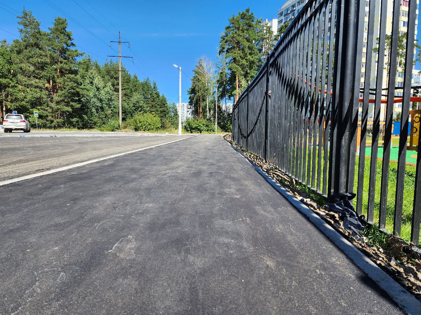 раменское, дороги, тротуар к новой школе на улице Высоковольтной,