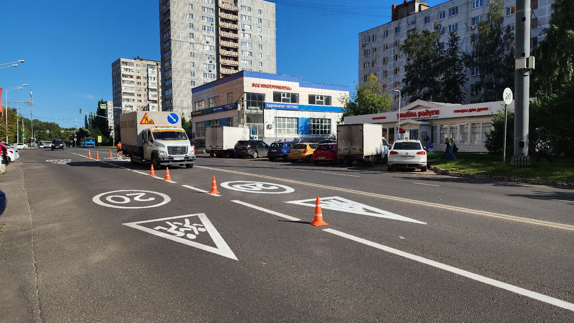 дорожная разметка, подготовка к 1 сентября, дорожные работы,