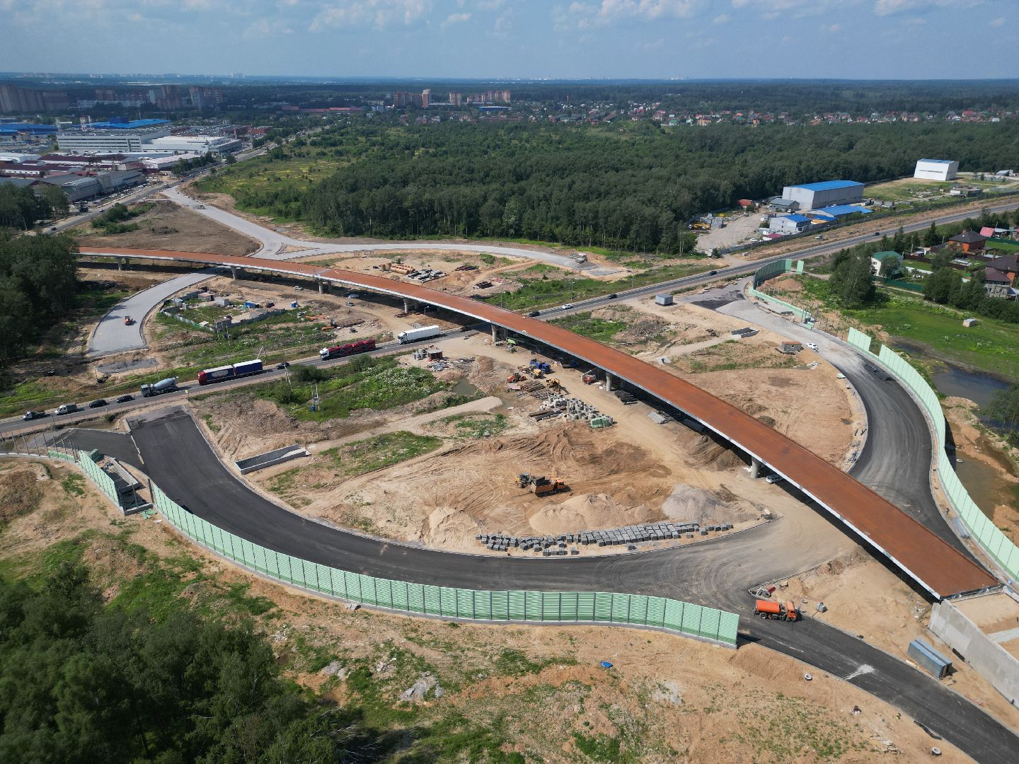 видео с коптера, лобня, строительство, дороги,