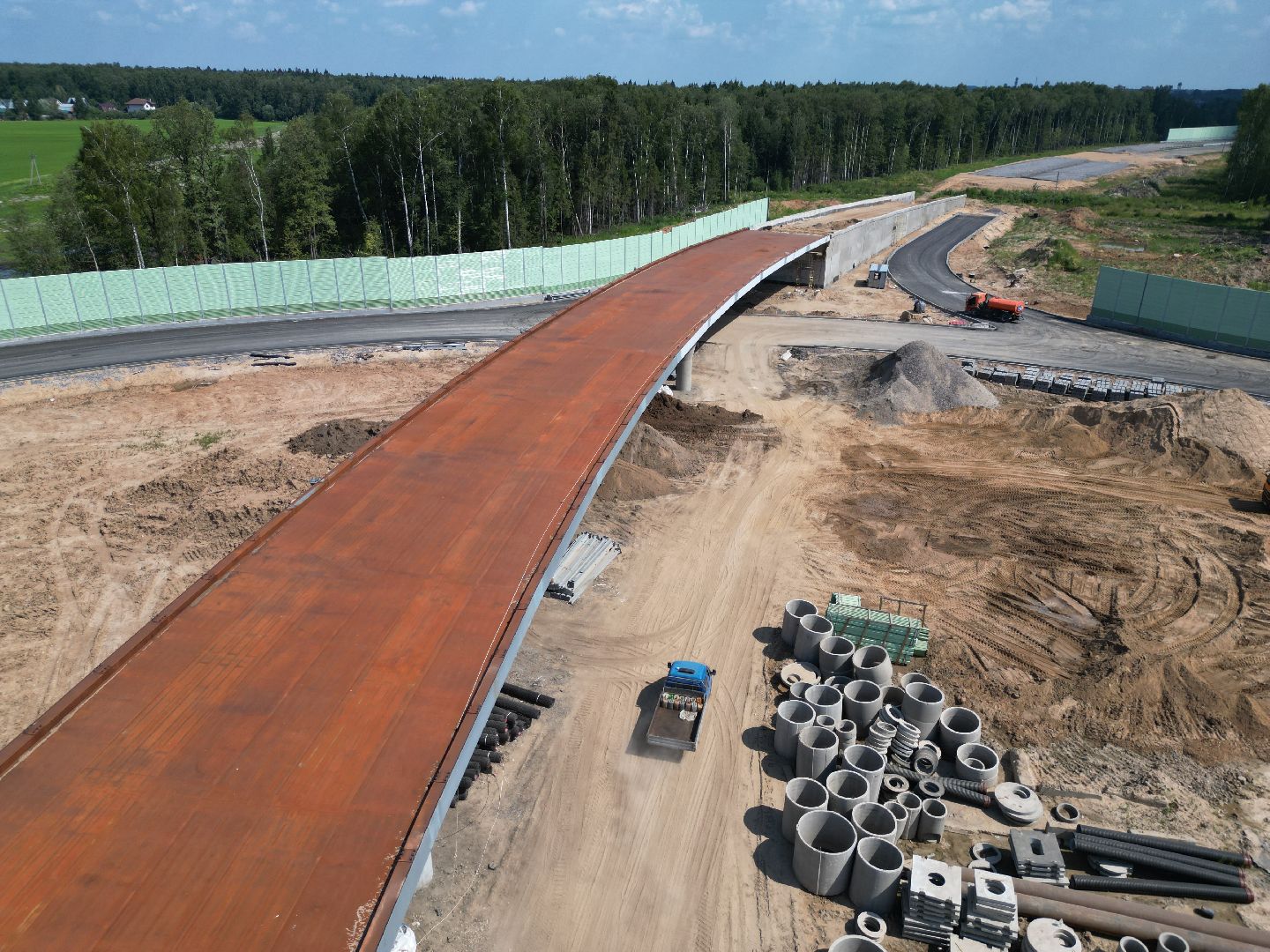 видео с коптера, лобня, строительство, дороги,