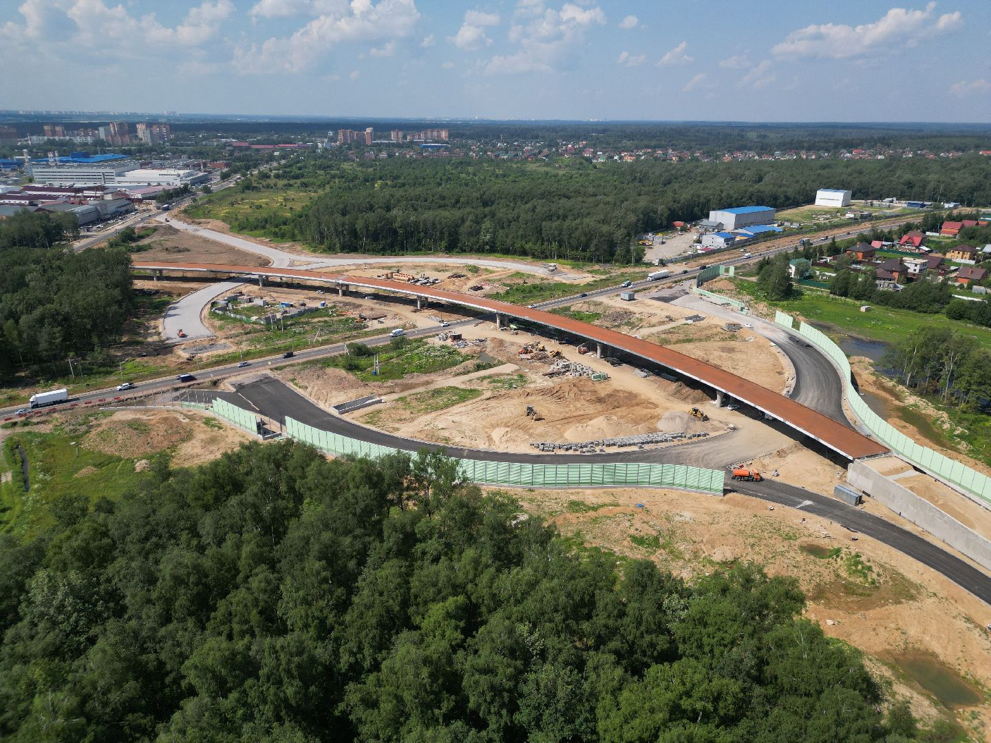 видео с коптера, лобня, строительство, дороги,