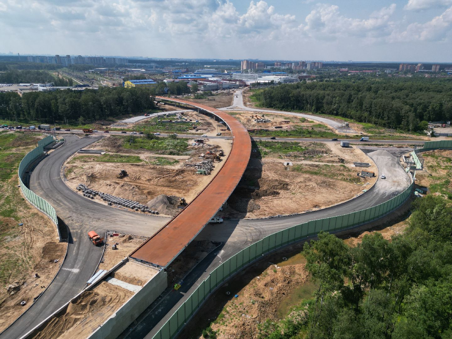 видео с коптера, лобня, строительство, дороги,