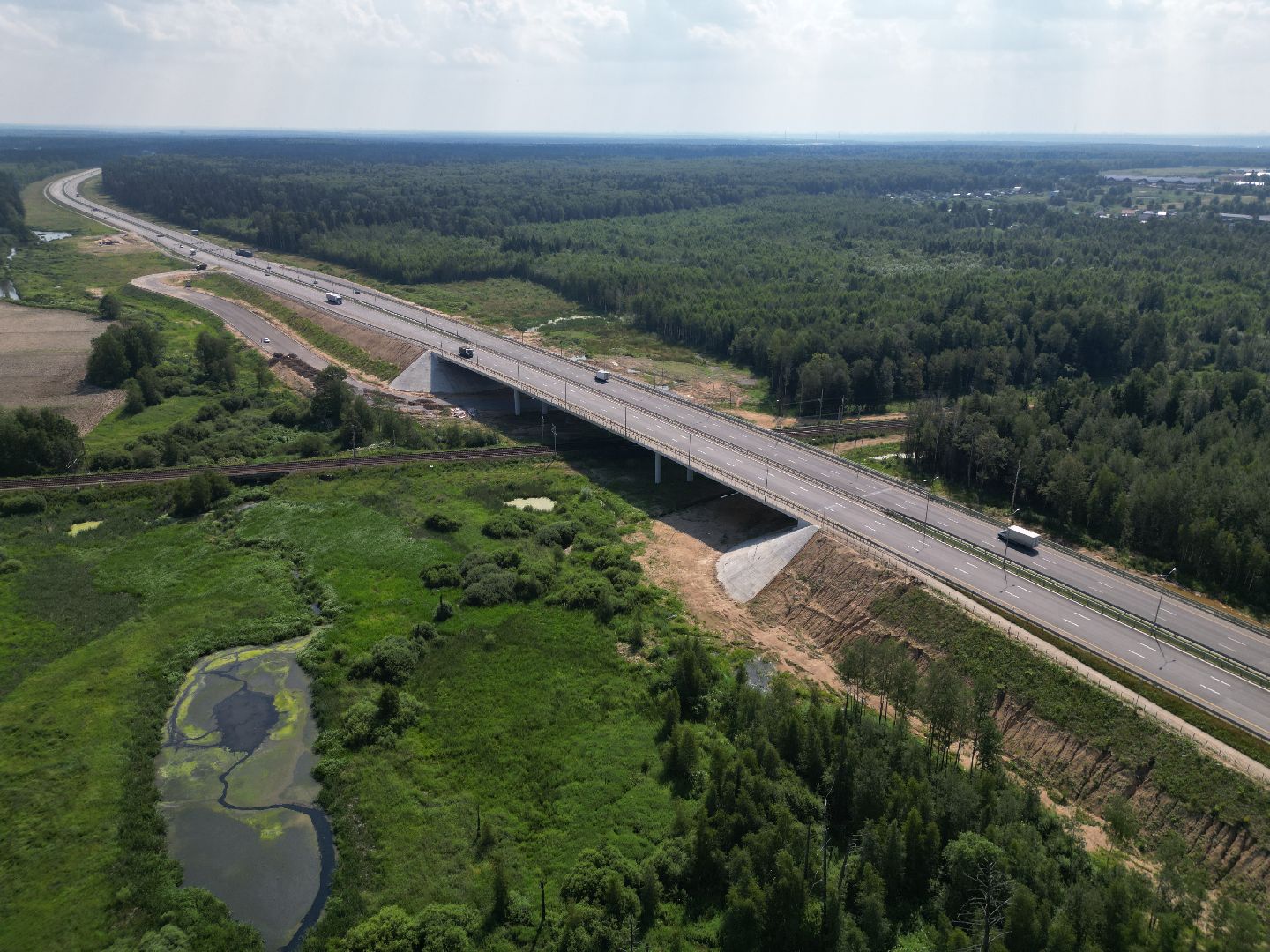 видео с коптера, лобня, строительство, дороги,