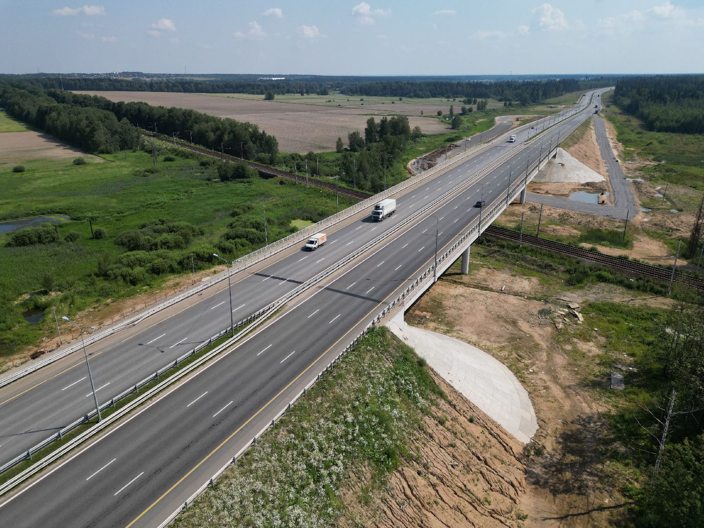 видео с коптера, лобня, строительство, дороги,
