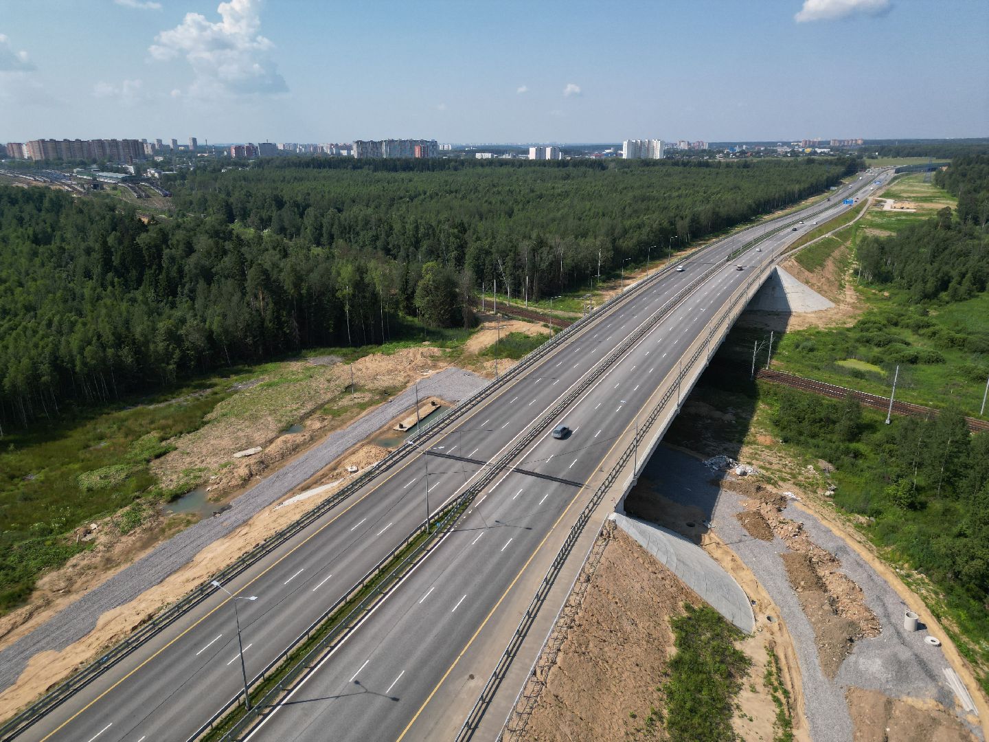 видео с коптера, лобня, строительство, дороги,