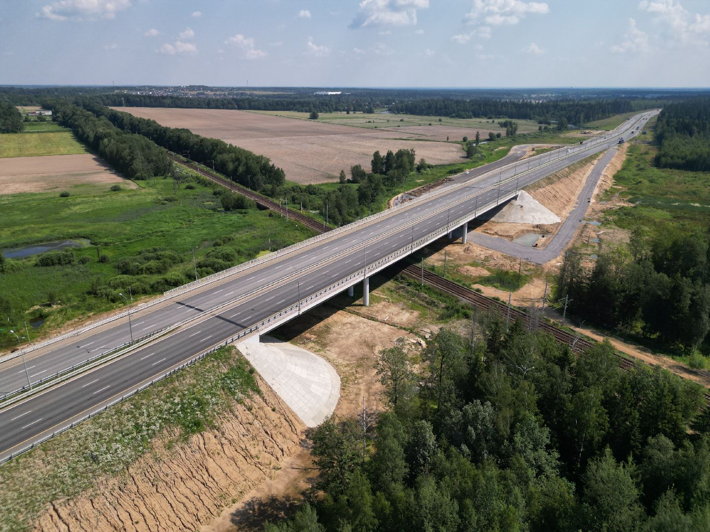 видео с коптера, лобня, строительство, дороги,