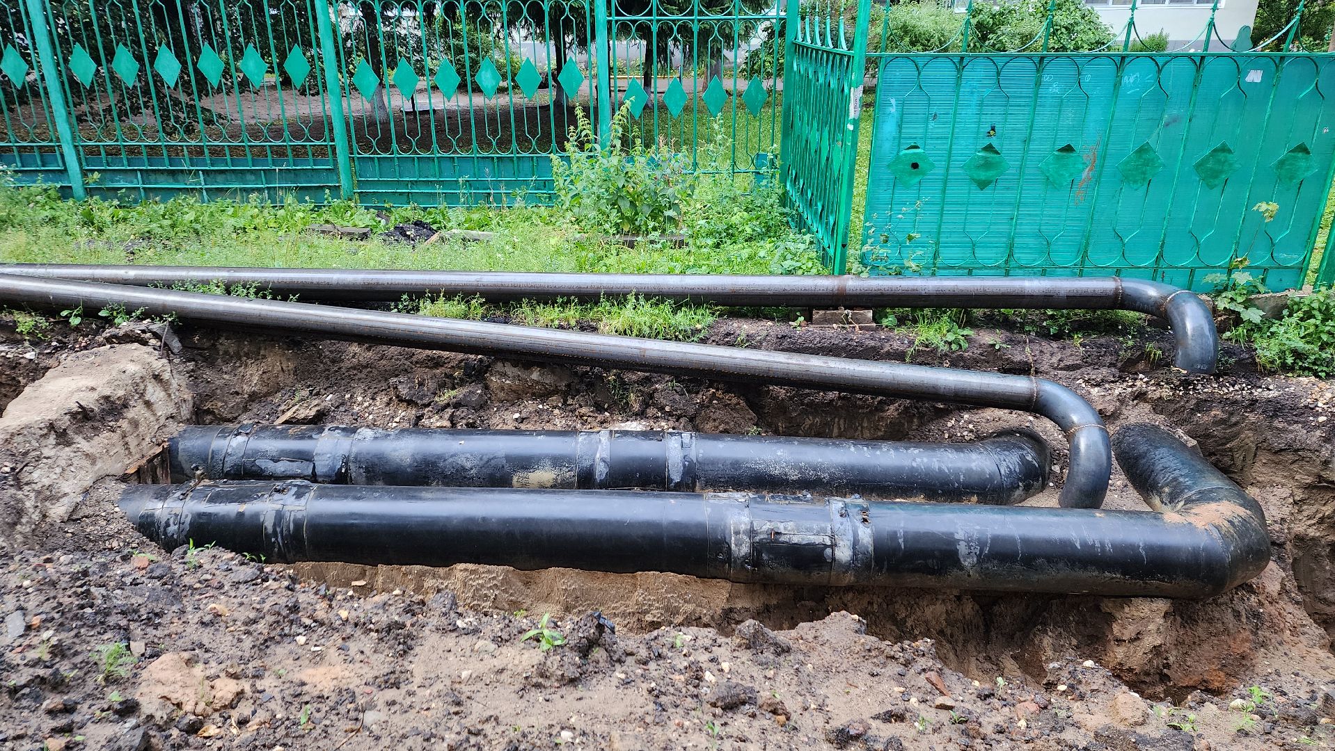 пушкино, ремонт тепловых сетей, центр города, трубы, трубопровод,