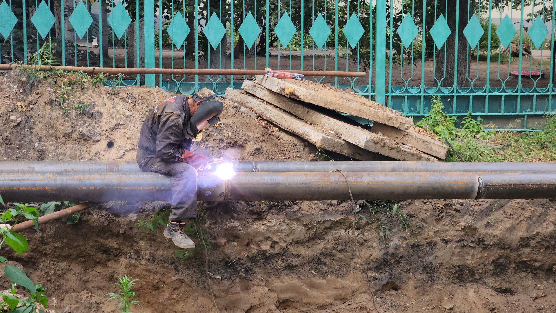 пушкино, ремонт тепловых сетей, центр города, трубы, трубопровод,