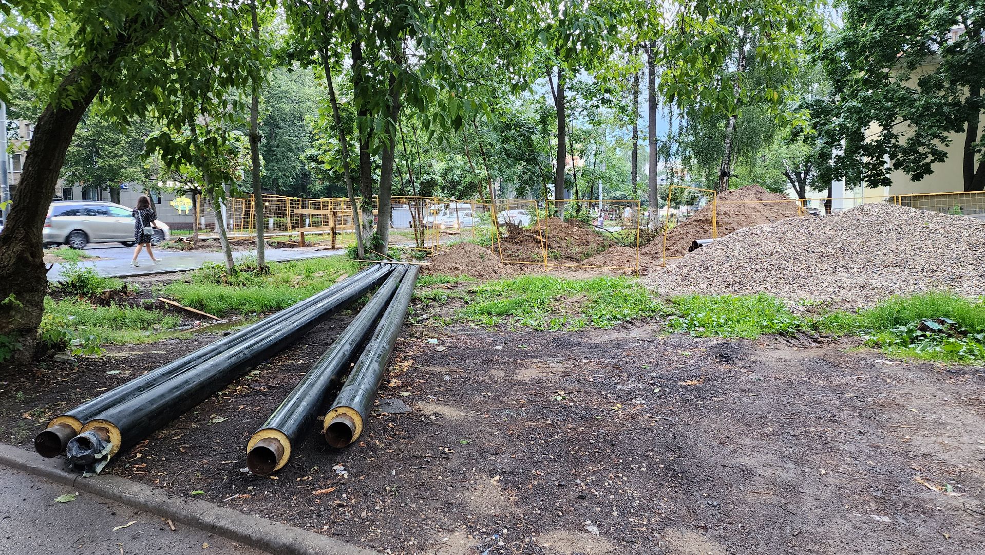 пушкино, ремонт тепловых сетей, центр города, трубы, трубопровод,