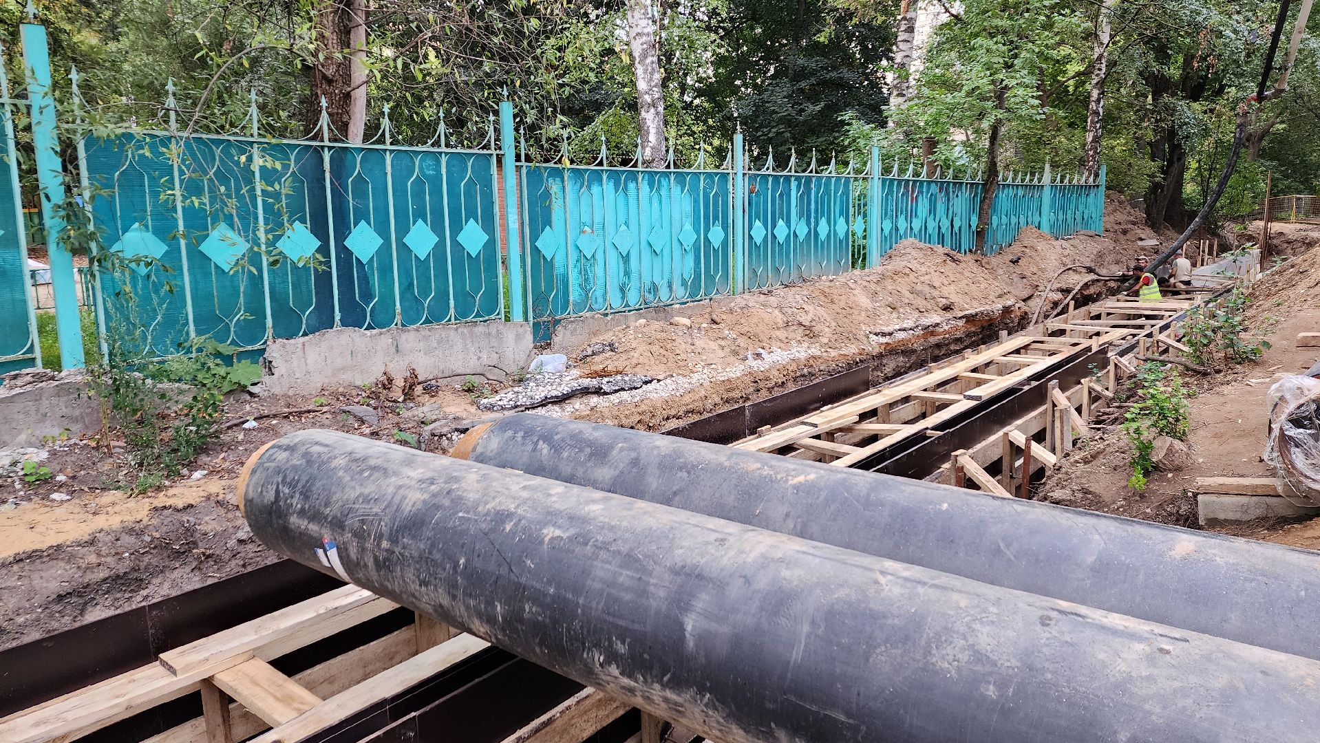 пушкино, ремонт тепловых сетей, центр города, трубы, трубопровод,